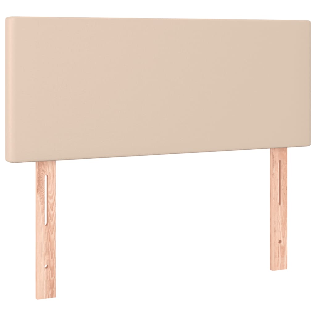 vidaXL Łóżko kontynentalne z materacem i LED, cappuccino, 120x190 cm