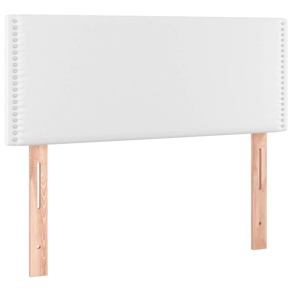vidaXL Łóżko kontynentalne z materacem i LED, białe, 120x190 cm