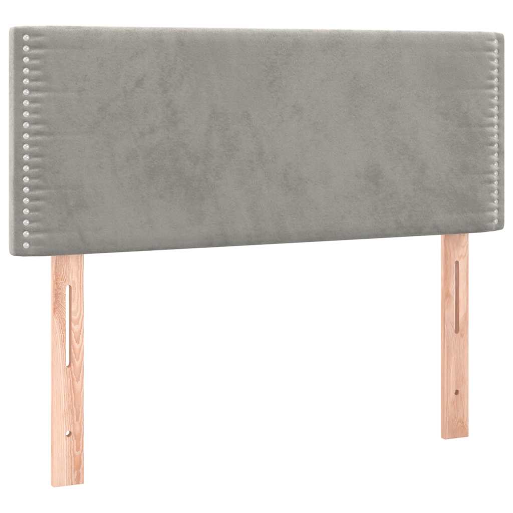 vidaXL Łóżko kontynentalne z materacem i LED, jasnoszare, 120x190 cm