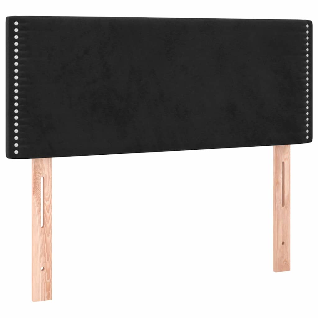 vidaXL Łóżko kontynentalne z materacem i LED, czarne, 120x190 cm