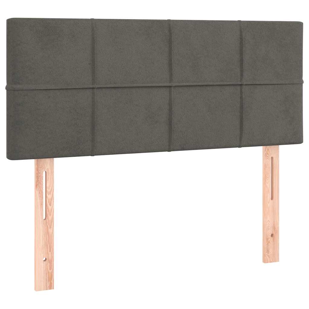 vidaXL Łóżko kontynentalne z materacem i LED, ciemnoszare, 120x190 cm