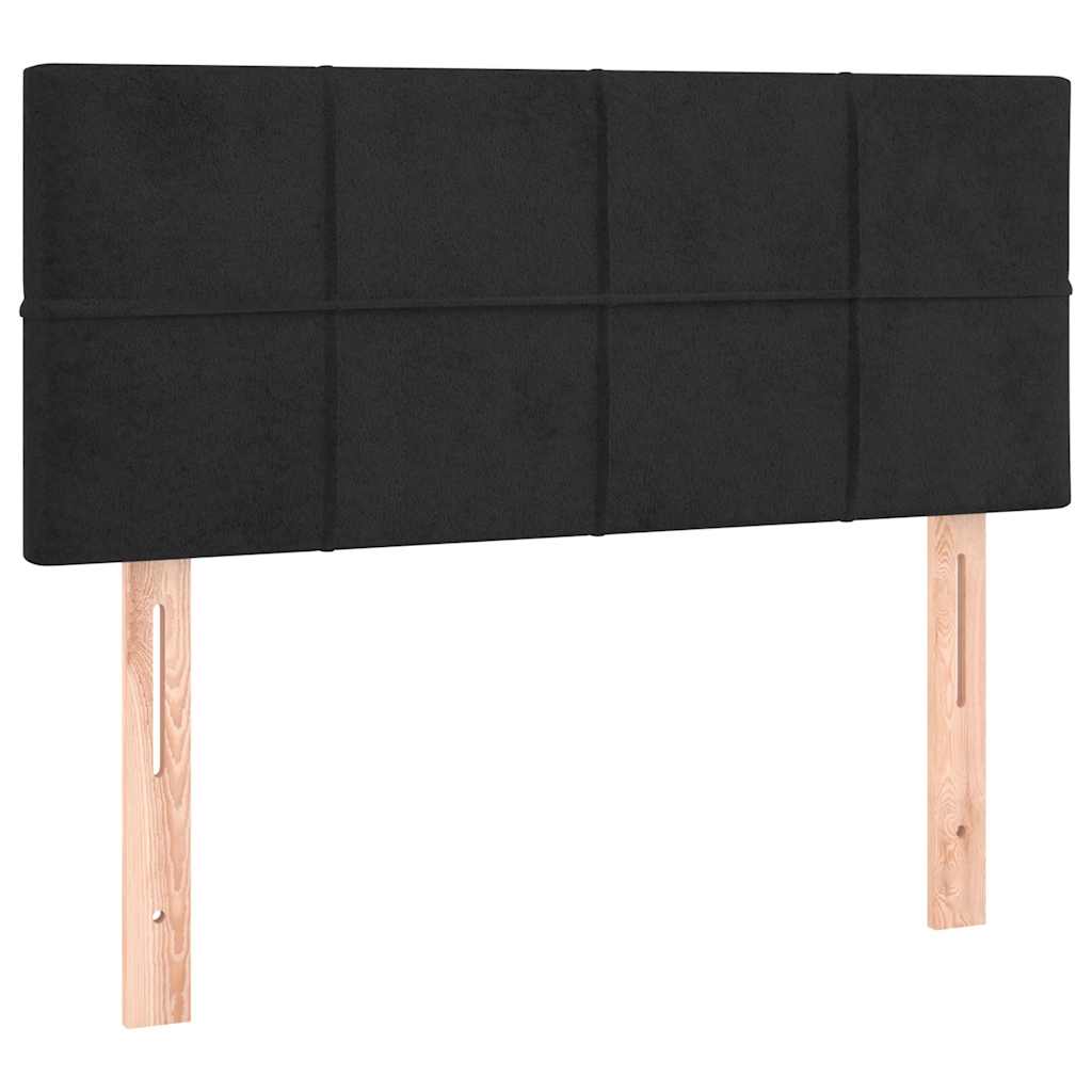 vidaXL Łóżko kontynentalne z materacem i LED, czarne, 120x190 cm