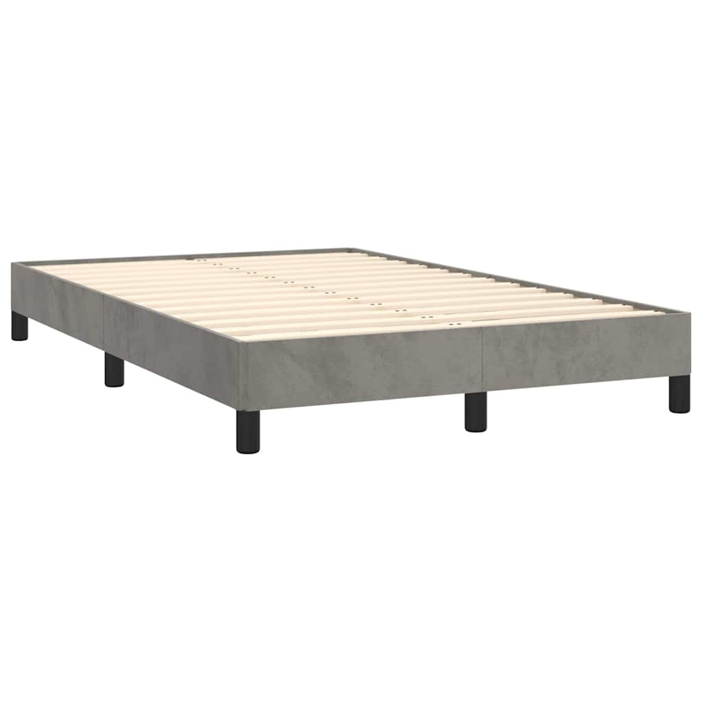 vidaXL Łóżko kontynentalne z materacem i LED, jasnoszare, 120x190 cm