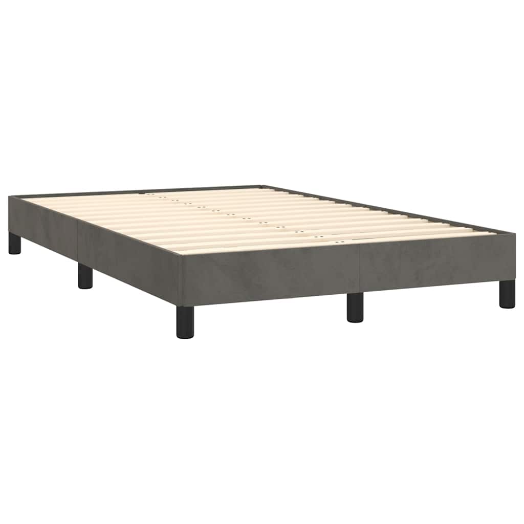 vidaXL Łóżko kontynentalne z materacem i LED, ciemnoszare, 120x190 cm