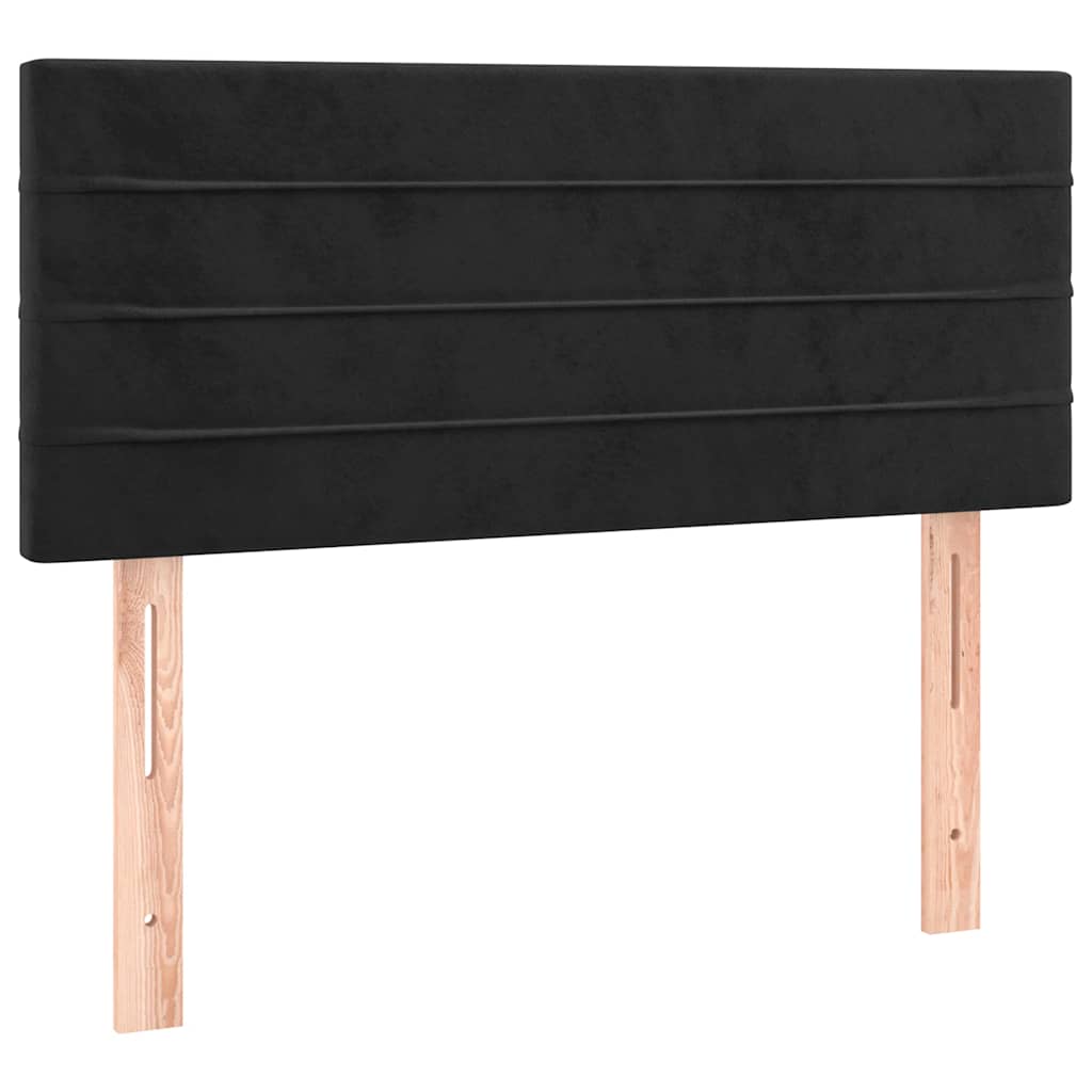 vidaXL Łóżko kontynentalne z materacem i LED, czarne, 120x190 cm