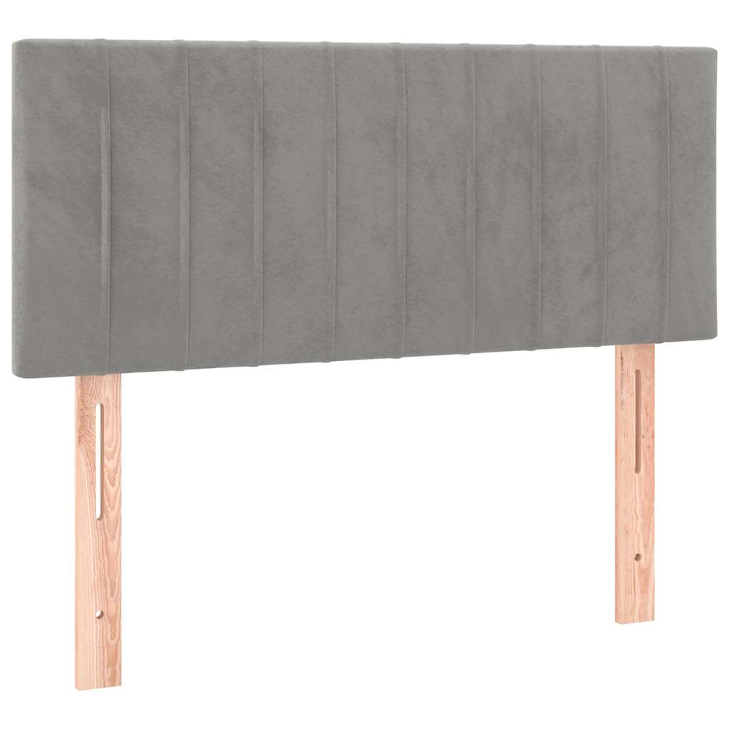 vidaXL Łóżko kontynentalne z materacem i LED, jasnoszare, 120x190 cm