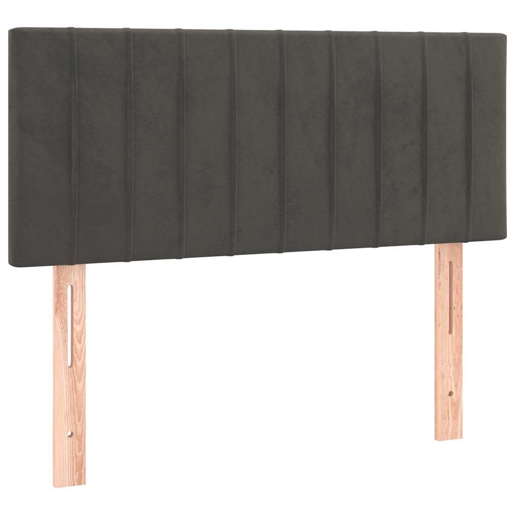 vidaXL Łóżko kontynentalne z materacem i LED, ciemnoszare, 120x190 cm