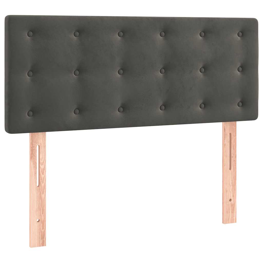 vidaXL Łóżko kontynentalne z materacem i LED, ciemnoszare, 120x190 cm