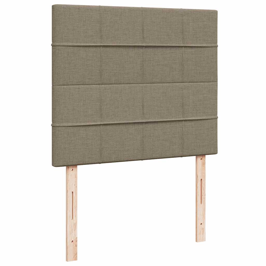 vidaXL Łóżko kontynentalne z materacem, taupe, 120x190 cm, tkanina