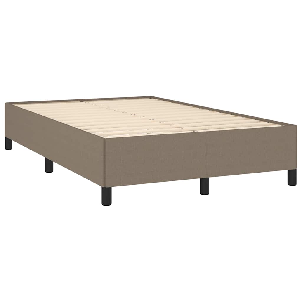 vidaXL Łóżko kontynentalne z materacem, taupe, 120x190 cm, tkanina