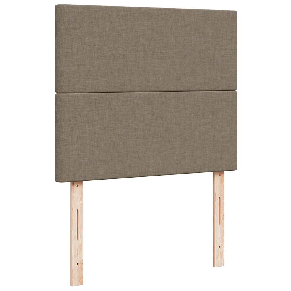 vidaXL Łóżko kontynentalne z materacem, taupe, 120x190 cm, tkanina