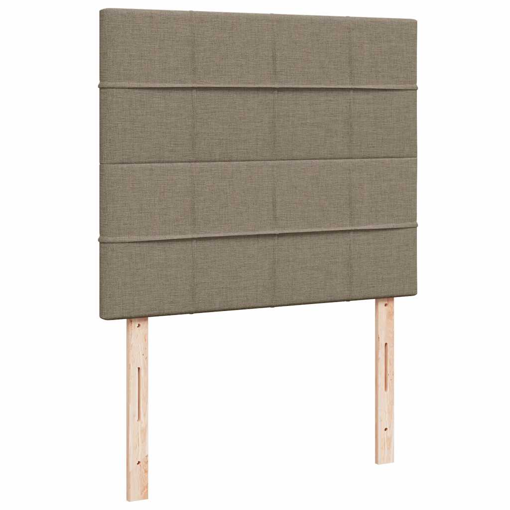 vidaXL Łóżko kontynentalne z materacem, taupe, 120x190 cm, tkanina