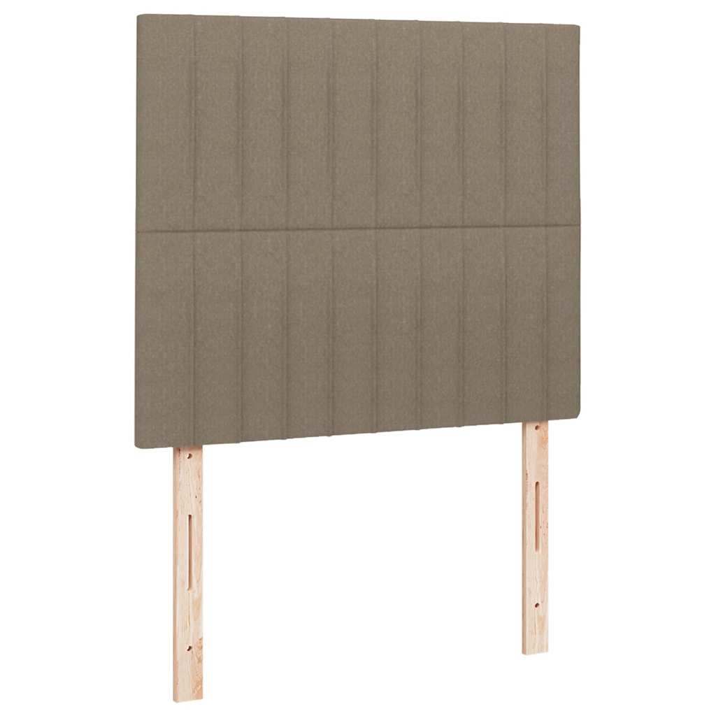 vidaXL Łóżko kontynentalne z materacem, taupe, 120x190 cm, tkanina