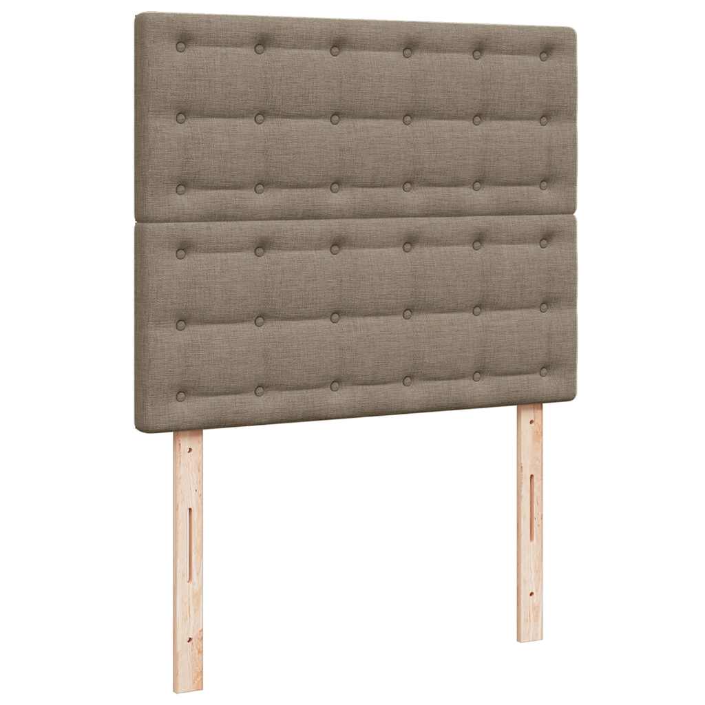 vidaXL Łóżko kontynentalne z materacem, taupe, 120x190 cm, tkanina