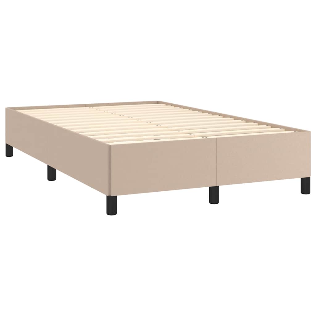 vidaXL Łóżko kontynentalne z materacem i LED, cappuccino, 120x190 cm