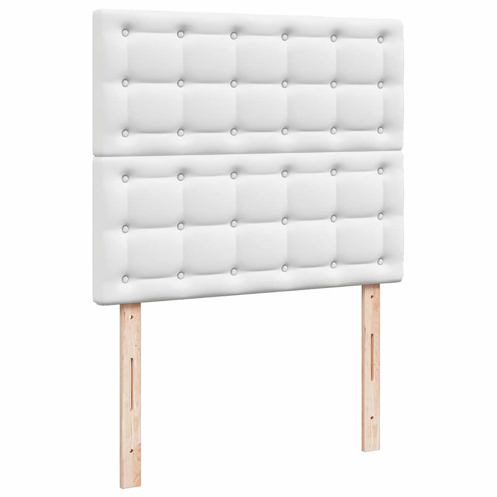 vidaXL Łóżko kontynentalne z materacem i LED, białe, 120x190 cm