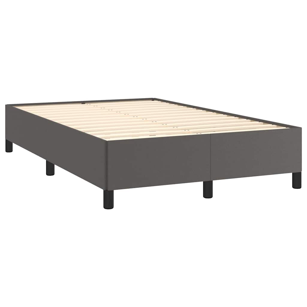 vidaXL Łóżko kontynentalne z materacem i LED, szare, 120x190 cm
