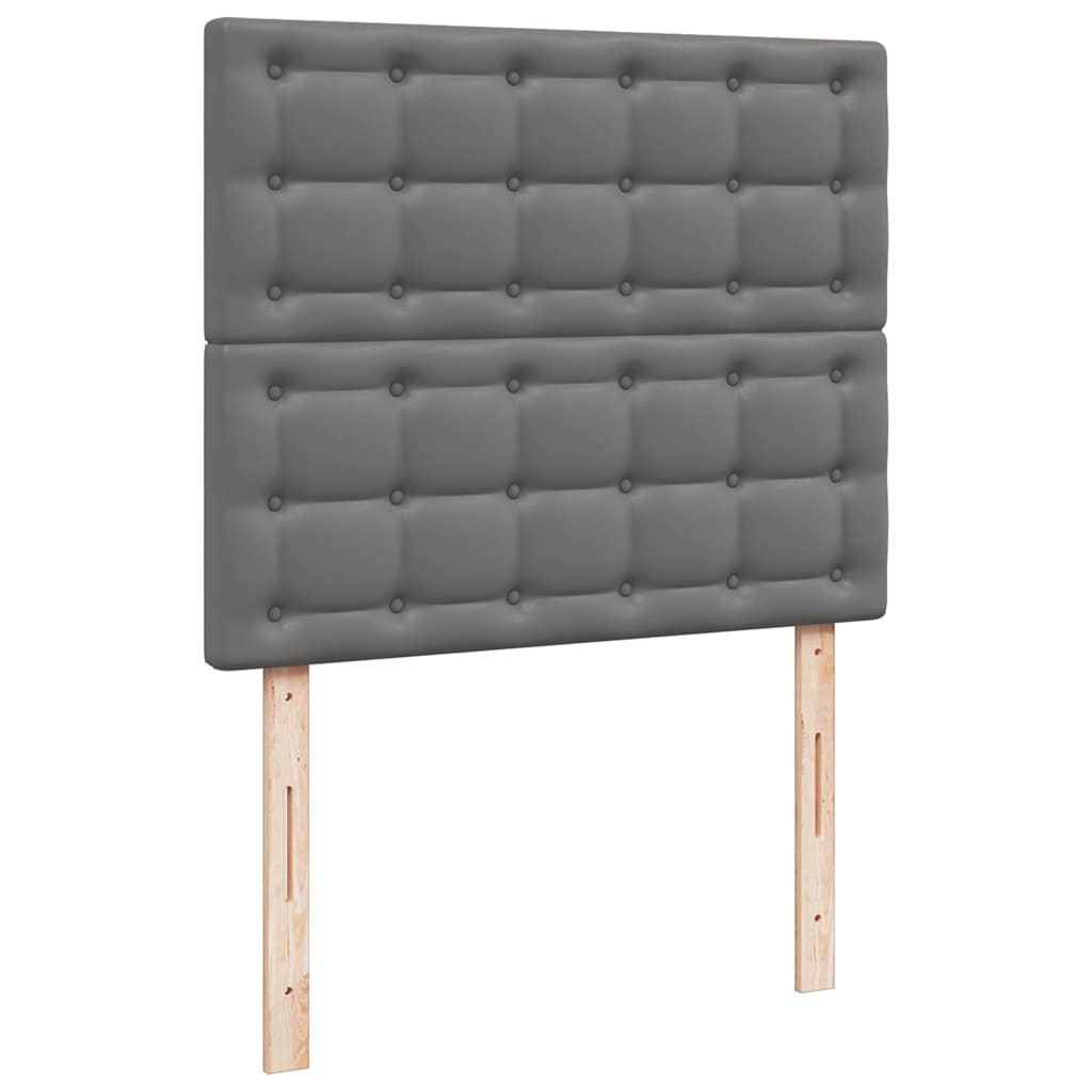 vidaXL Łóżko kontynentalne z materacem i LED, szare, 120x190 cm