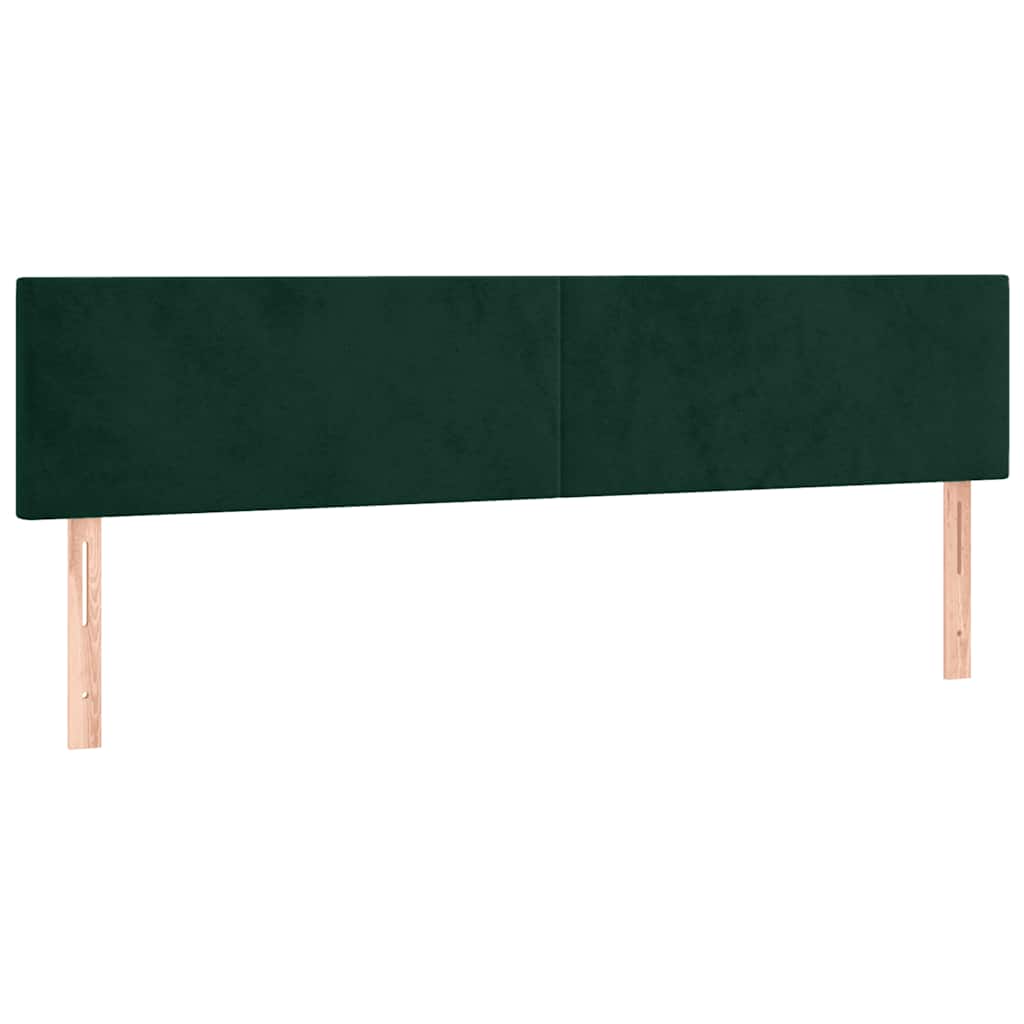 vidaXL Łóżko kontynentalne z materacem i LED, ciemnozielone, 120x190cm