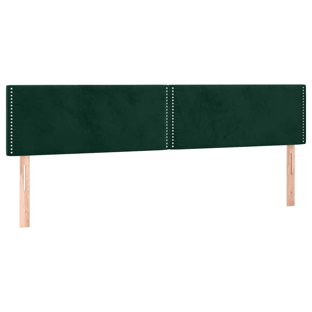 vidaXL Łóżko kontynentalne z materacem i LED, ciemnozielone, 120x190cm