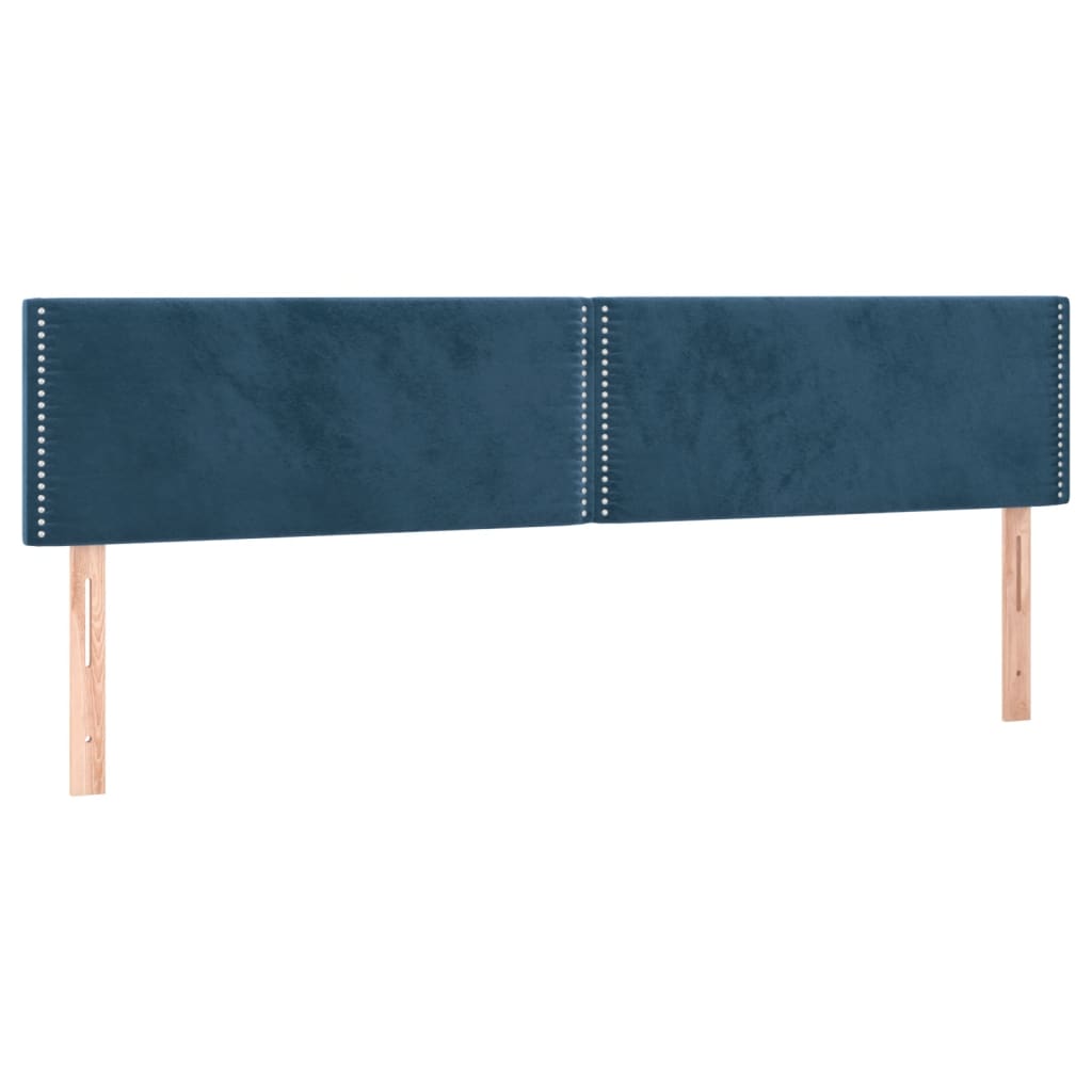 vidaXL Łóżko kontynentalne z materacem i LED, granatowe, 120x190 cm