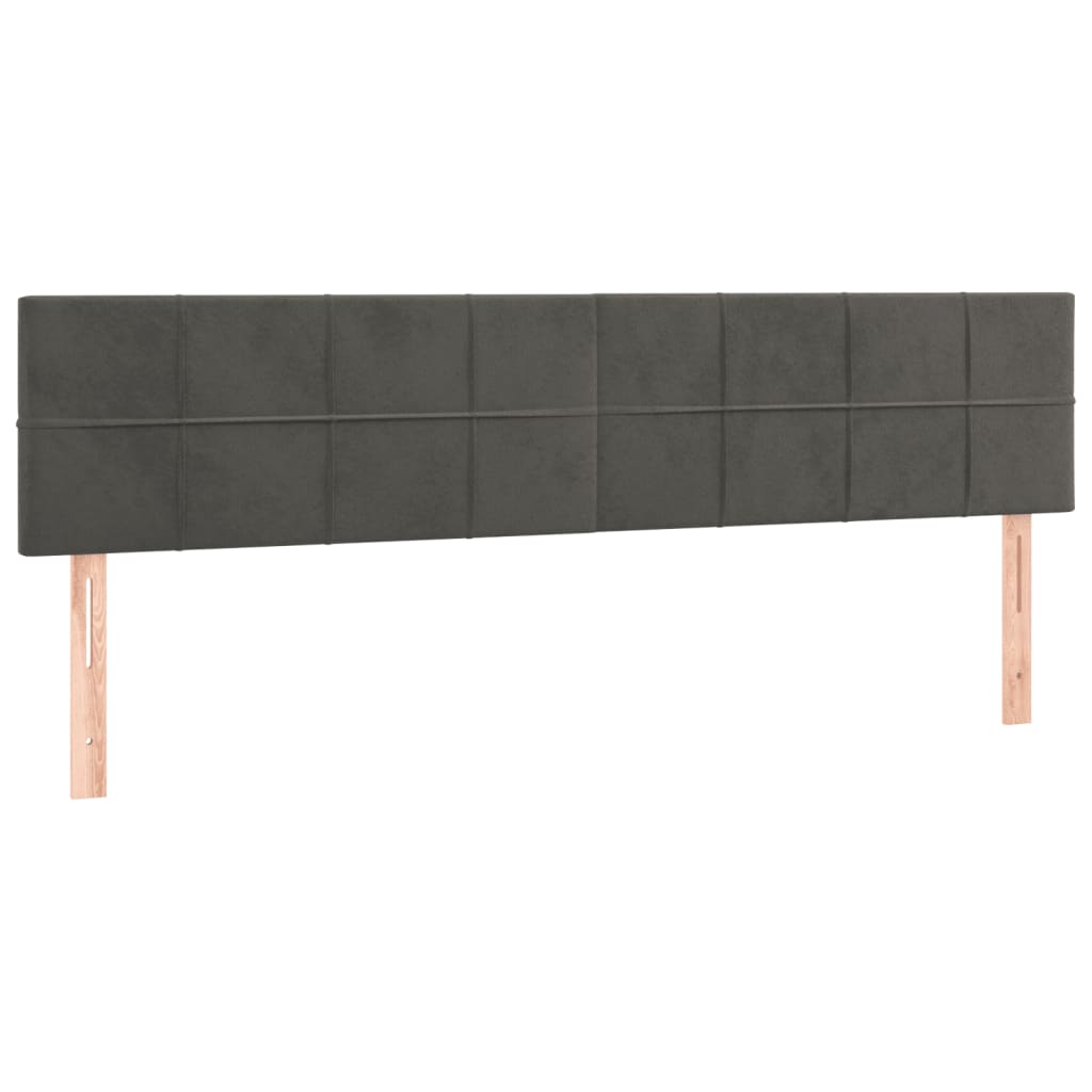 vidaXL Łóżko kontynentalne z materacem i LED, ciemnoszare, 120x190 cm