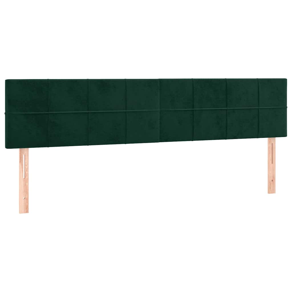 vidaXL Łóżko kontynentalne z materacem i LED, ciemnozielone, 120x190cm