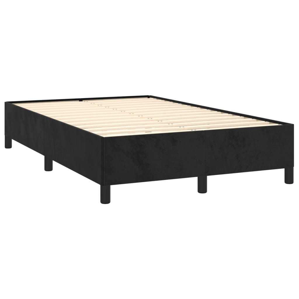 vidaXL Łóżko kontynentalne z materacem i LED, czarne, 120x190 cm