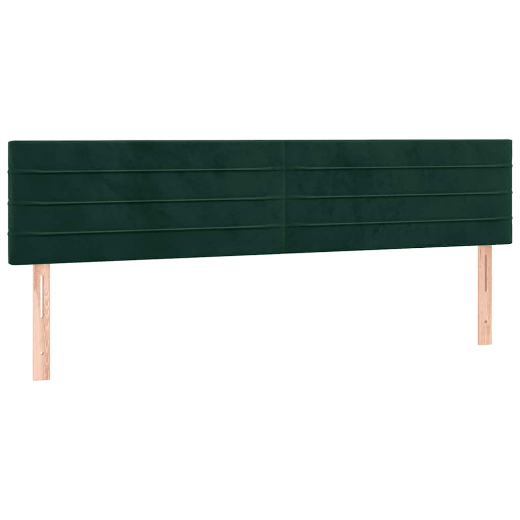 vidaXL Łóżko kontynentalne z materacem i LED, ciemnozielone, 120x190cm