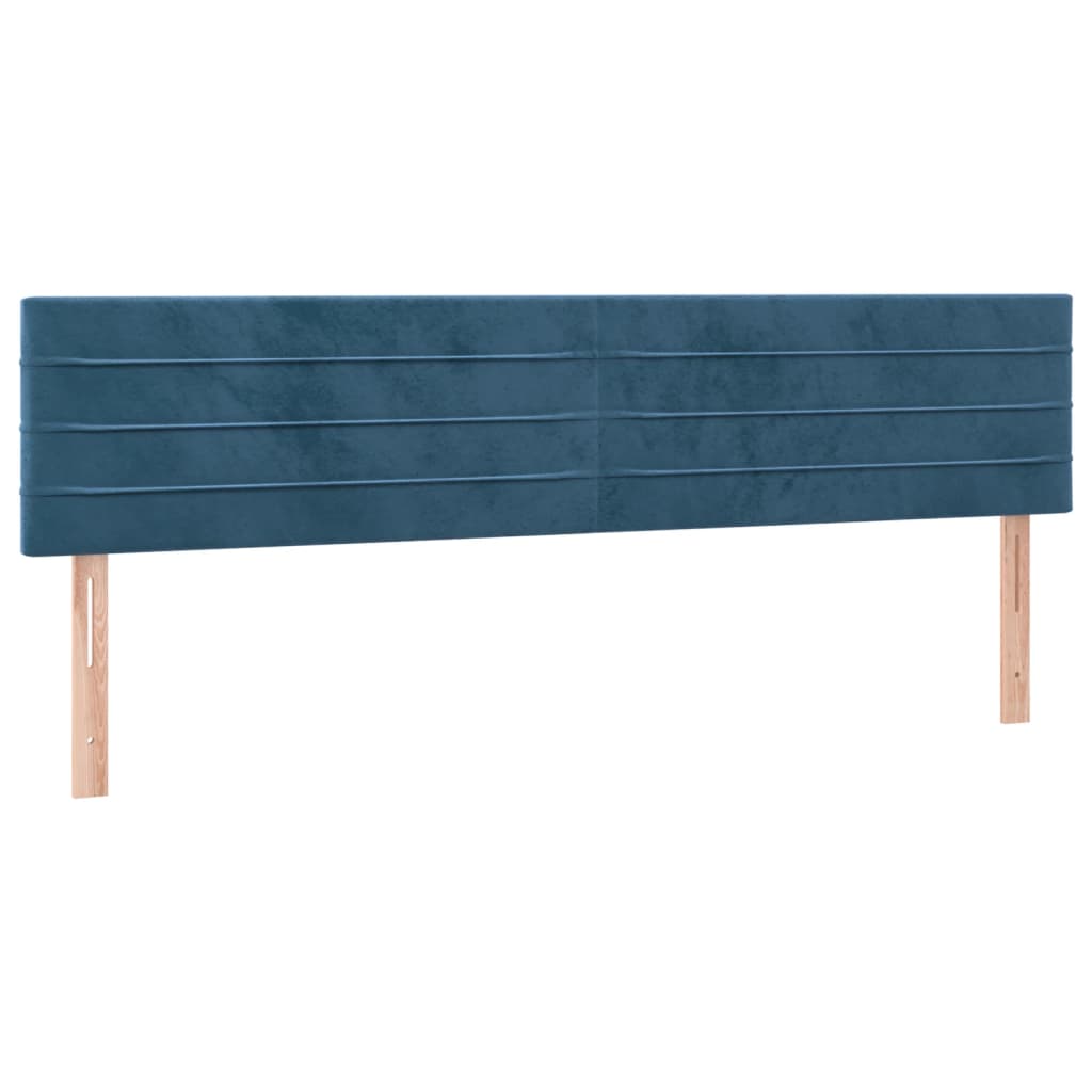 vidaXL Łóżko kontynentalne z materacem i LED, granatowe, 120x190 cm