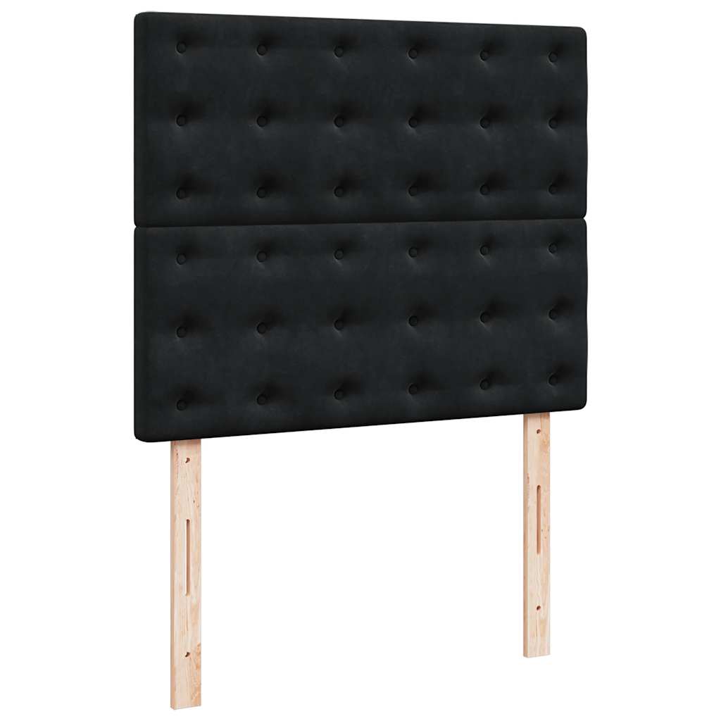 vidaXL Łóżko kontynentalne z materacem i LED, czarne, 120x190 cm