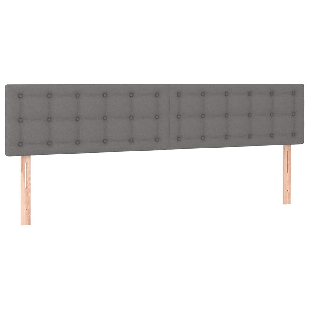 vidaXL Łóżko kontynentalne z materacem, ciemnoszare, 120x190cm tkanina