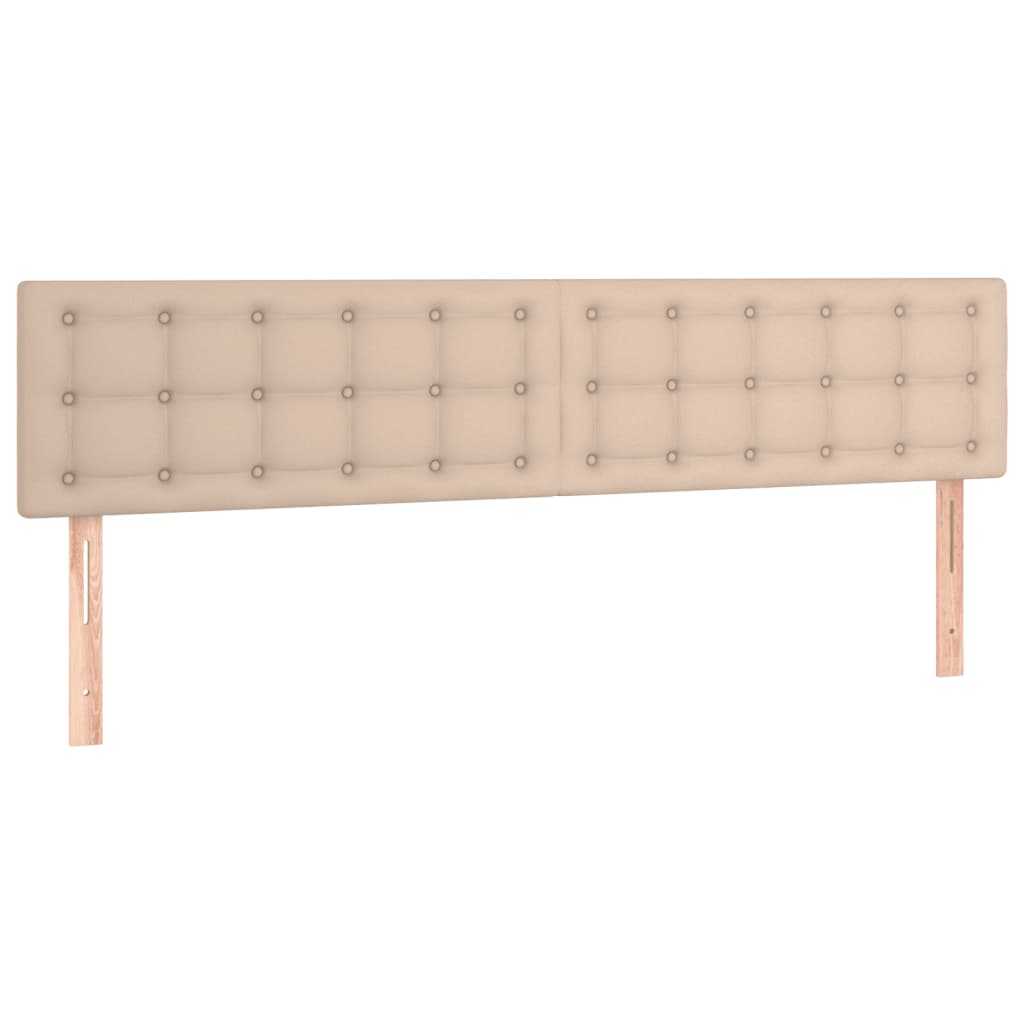 vidaXL Łóżko kontynentalne z materacem, cappuccino, 120x190cm ekoskóra