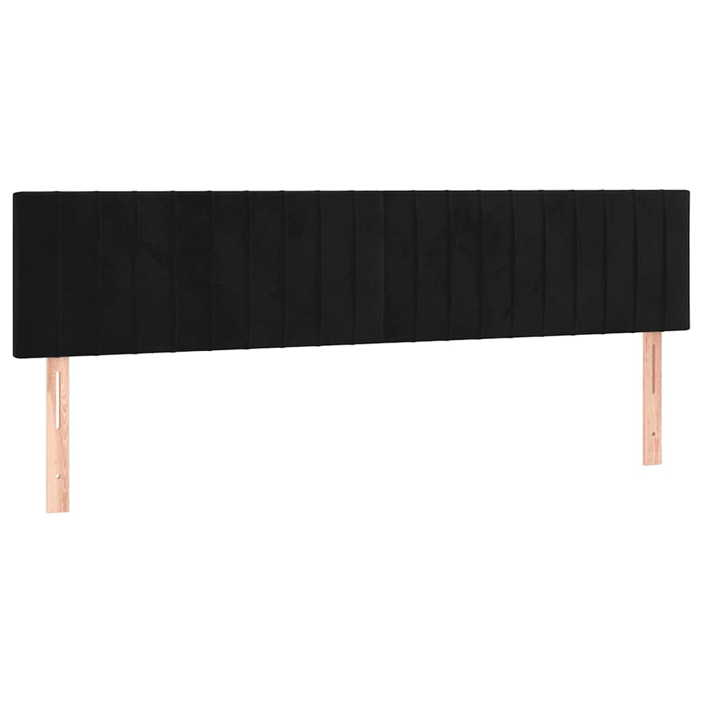 vidaXL Łóżko kontynentalne z materacem, czarne, 120x190 cm, aksamit