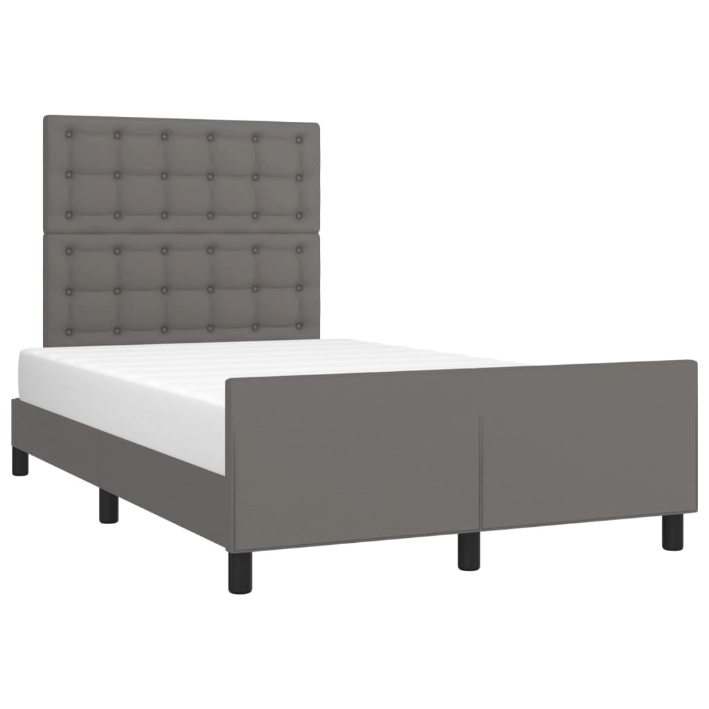 vidaXL Rama łóżka bez materaca szara 120x190 cm Skóra ekologiczna