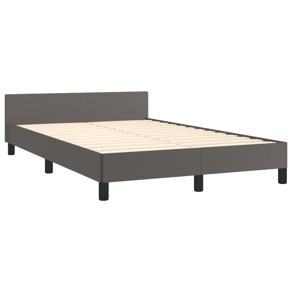 vidaXL Rama łóżka bez materaca szara 120x190 cm Skóra ekologiczna
