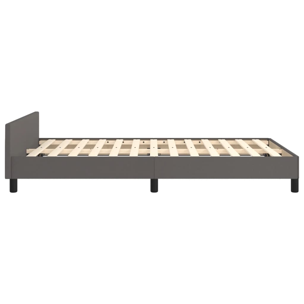 vidaXL Rama łóżka bez materaca szara 120x190 cm Skóra ekologiczna