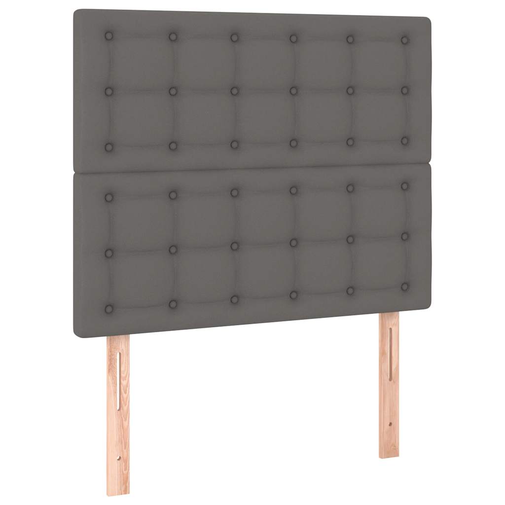 vidaXL Rama łóżka bez materaca szara 120x190 cm Skóra ekologiczna