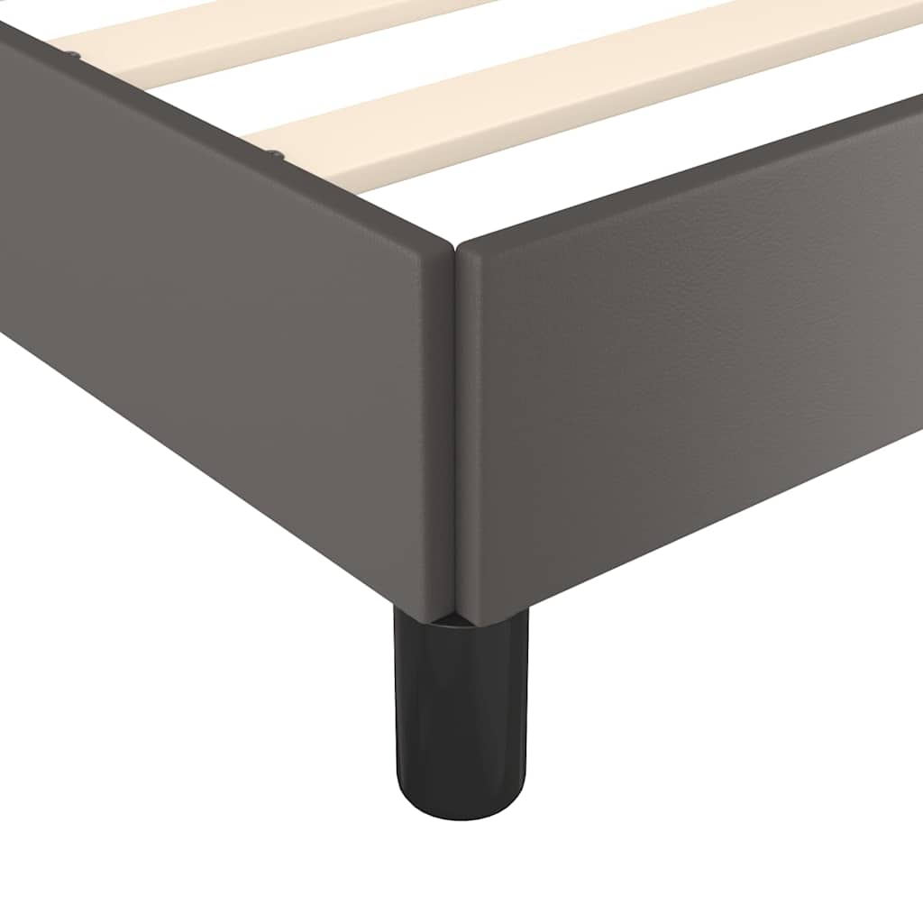 vidaXL Rama łóżka bez materaca szara 120x190 cm Skóra ekologiczna