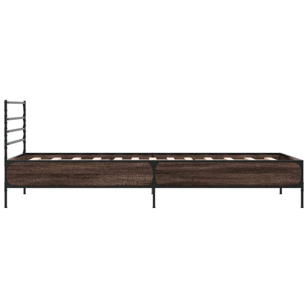 vidaXL Rama łóżka, brązowy dąb, 90x200 cm, materiał drewnopochodny