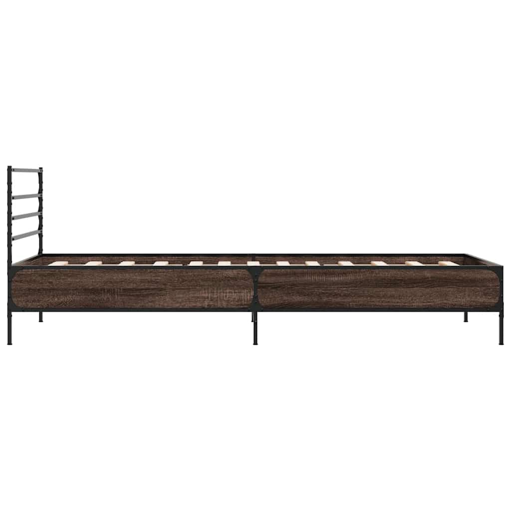 vidaXL Rama łóżka, brązowy dąb, 100x200 cm, materiał drewnopochodny
