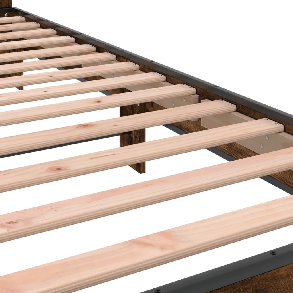 vidaXL Rama łóżka, przydymiony dąb, 100x200cm, materiał drewnopochodny