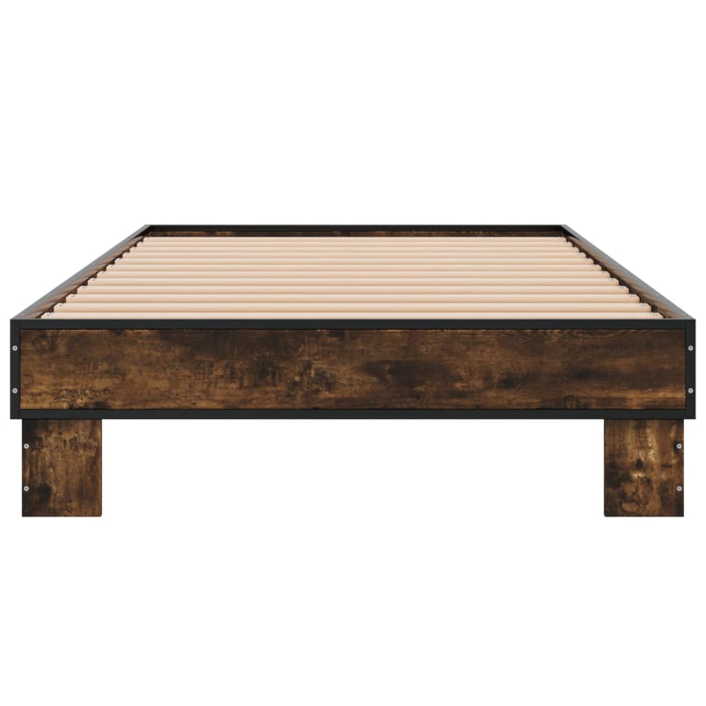 vidaXL Rama łóżka, przydymiony dąb, 100x200cm, materiał drewnopochodny