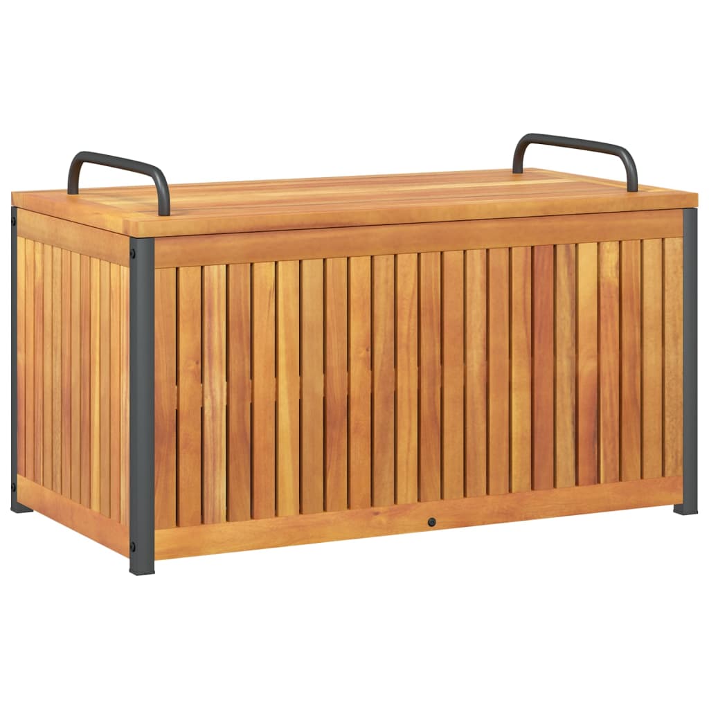 vidaXL Skrzynia ogrodowa, 85x45x45/53 cm, drewno akacjowe i stal