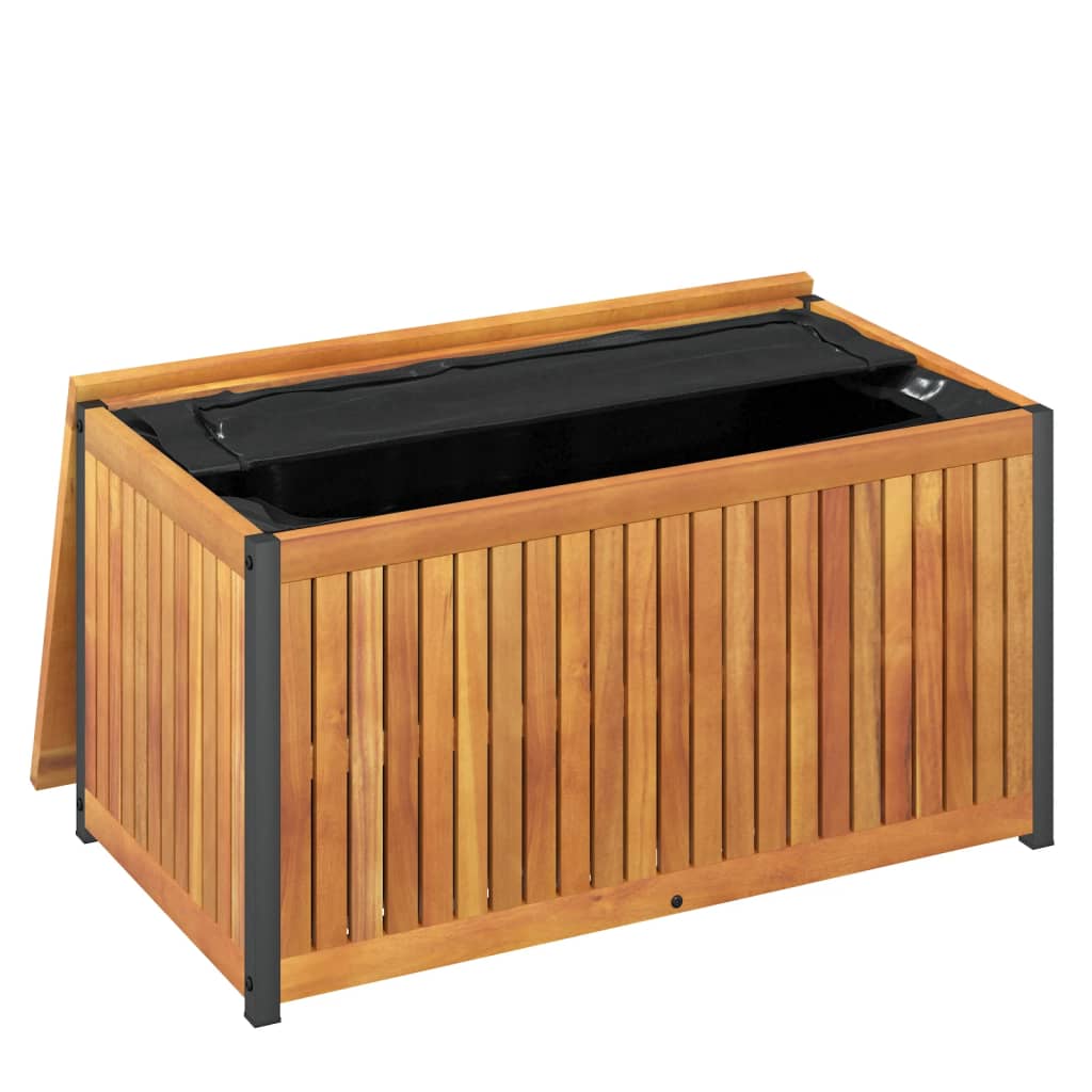 vidaXL Skrzynia ogrodowa, 85x45x45/53 cm, drewno akacjowe i stal