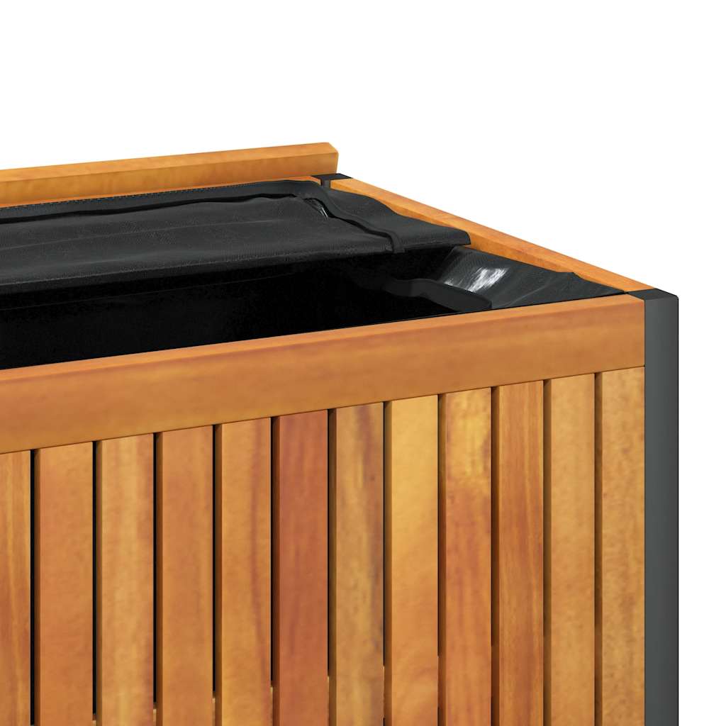 vidaXL Skrzynia ogrodowa, 85x45x45/53 cm, drewno akacjowe i stal