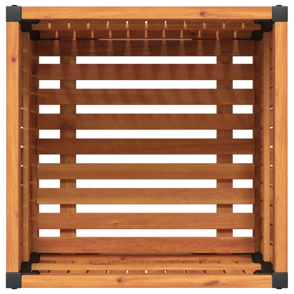 vidaXL Donica ogrodowa, 45x45x44 cm, lite drewno akacjowe i stal