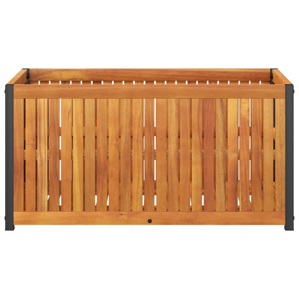 vidaXL Donica ogrodowa, 85x45x44 cm, lite drewno akacjowe i stal