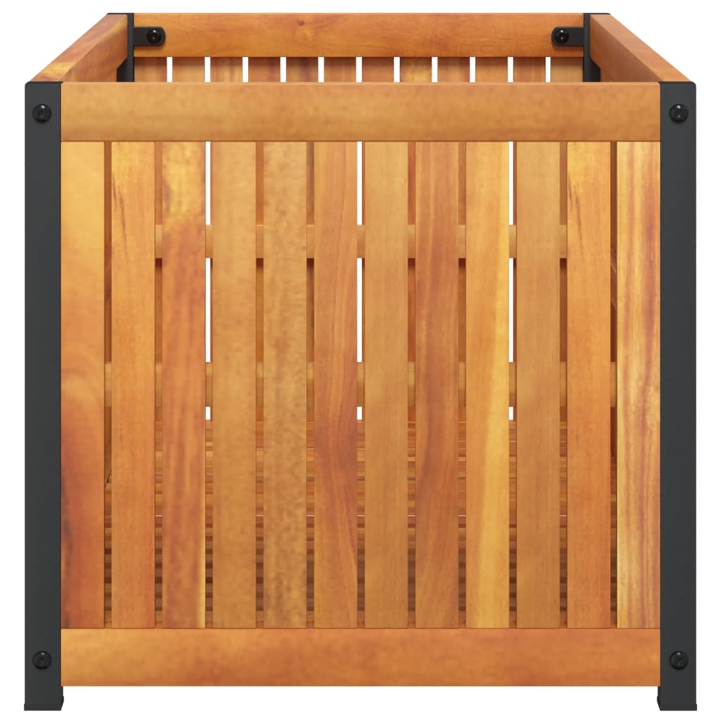 vidaXL Donica ogrodowa, 85x45x44 cm, lite drewno akacjowe i stal