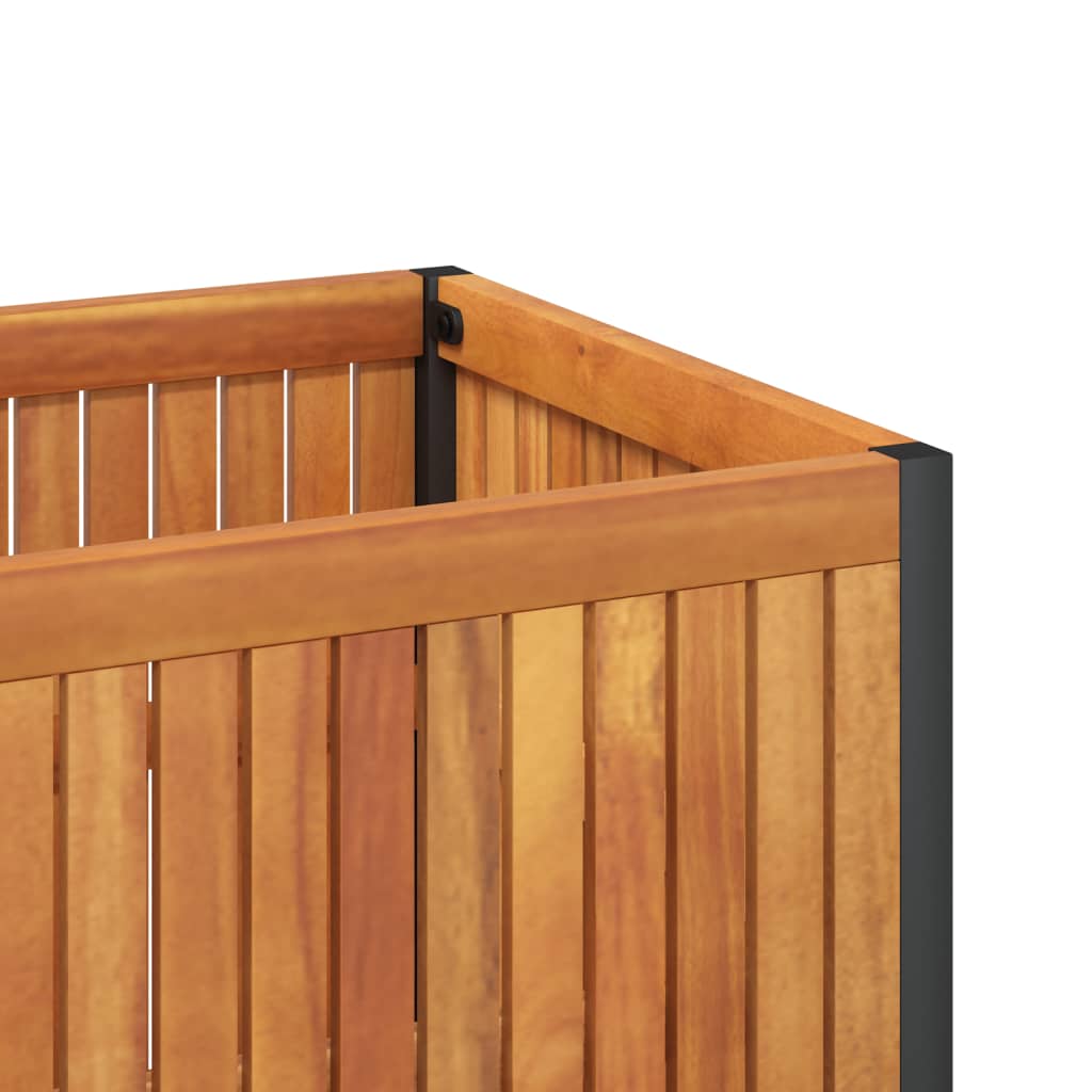 vidaXL Donica ogrodowa, 85x45x44 cm, lite drewno akacjowe i stal